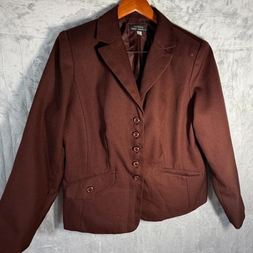 Giorgio Sant’Angelo Brown Blazer Jacket 14W